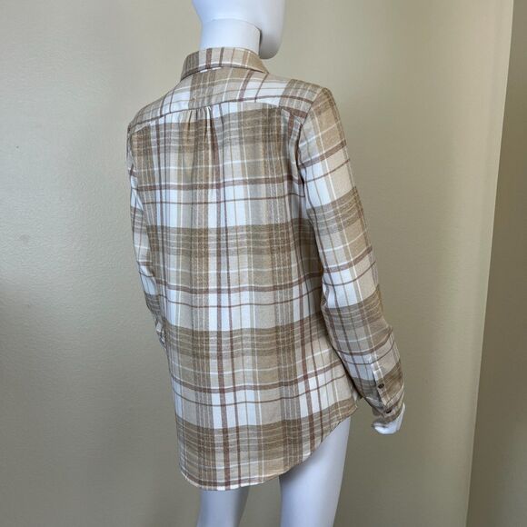 Kuhl Kamila Flannel Women Size M Copper Plaid Button Up Outdoor Casual Top Hike - Picture 7 of 16